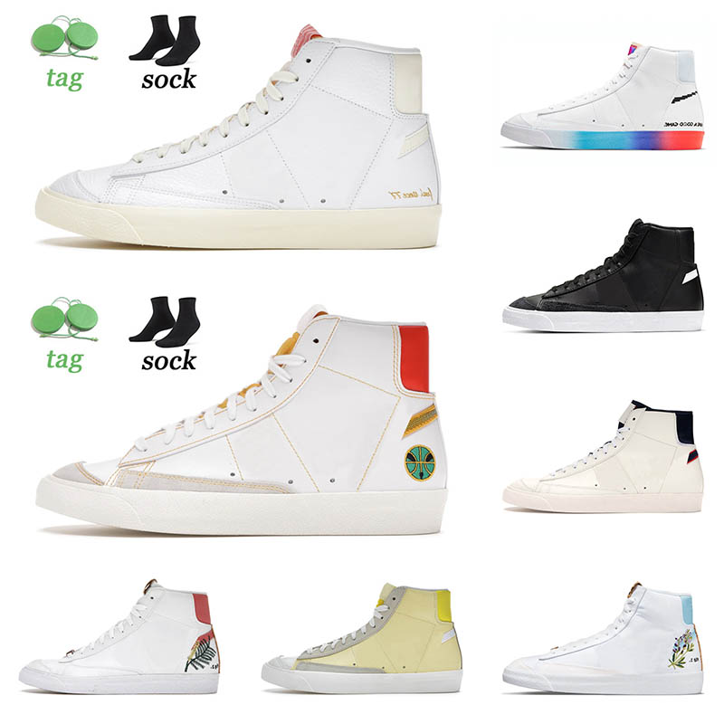 

High Quality Blazer Mid 77 Vintage Running Shoes Celestine Raygun Pine Green Sunset Pulse Mens Women Trainers Sneakers Eur 36-45, A37 celestine blue 36-45