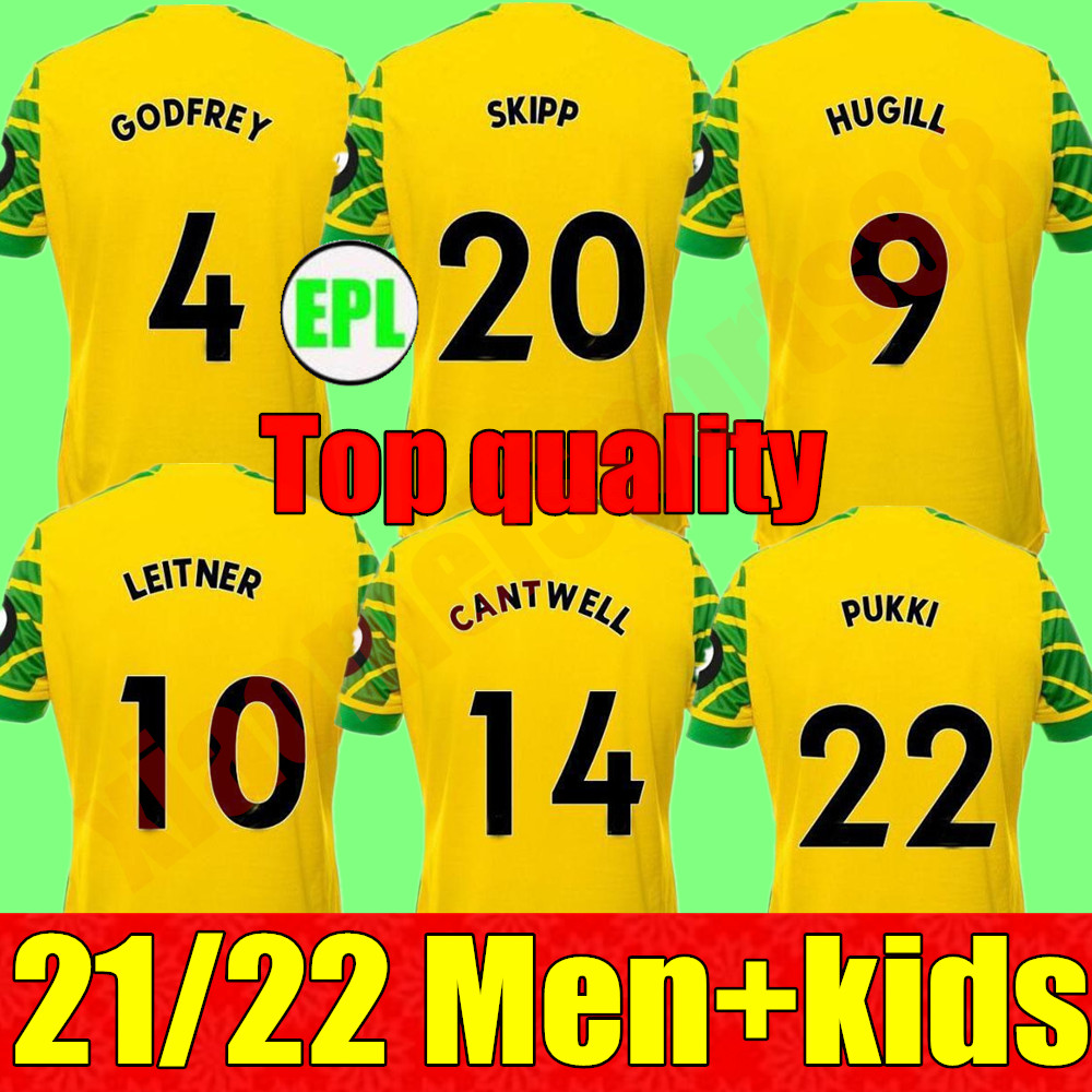 

21 22 NORWICH Soccer Jerseys 2021 2022 CITY Cantwell Skipp HUGILL Home Men kids kit PUKKI camisetas BUENDIA STIEPERMANN Giannoulis football shirts Rashica Gibson, Adult home