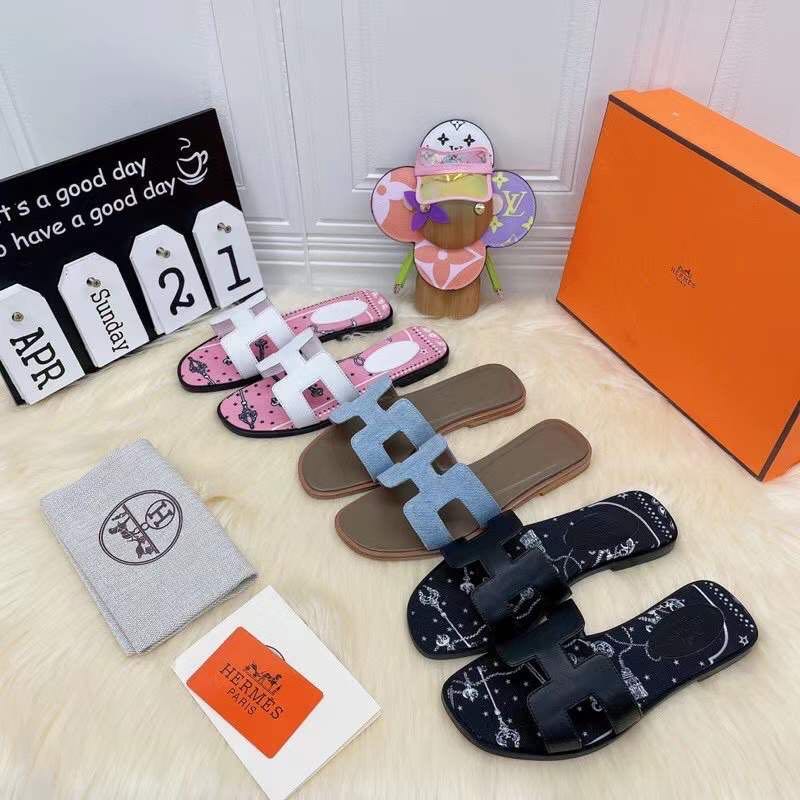 

Leather 2021 slipper summer women's word h drag Korean version of the wild flat sandals slippers female net red ins outer wear, Black