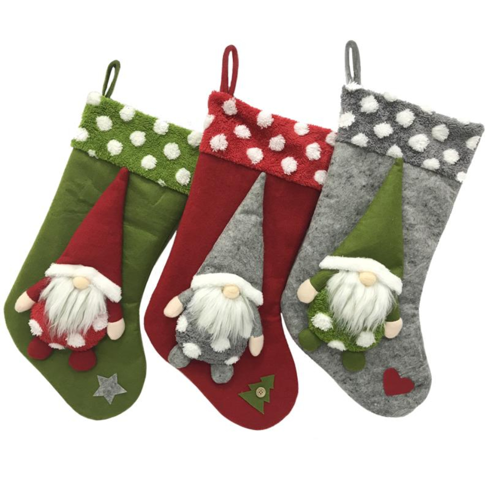 

18 inch Anjule Christmas ornament socks Stockings Decor Trees Party Decorations Santa Design Stocking