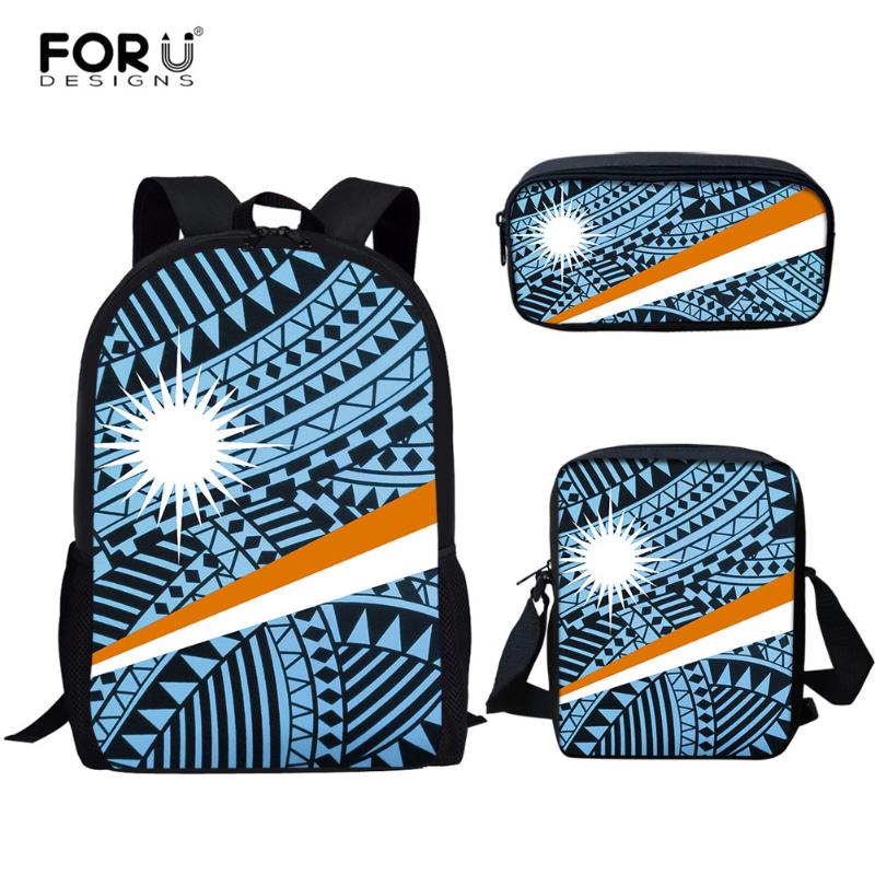 

Backpack FORUDESIGNS Polynesian Kwajalein Flag Design Printed Studen Bookbags Set Primary For Teen Boys Girls Fashion Satchel