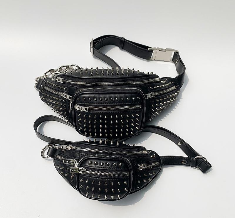 

Duffel Bags Quality Fashion Luxury Designer Brand Classic Sheepskin Breast Bag Chain Paage Rivet Single Shoulder Menger A2, 22cm