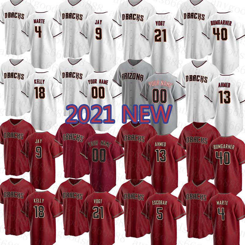 

Arizona Custom Diamondbacks 51 Randy Johnson Baseball Jersey 4 Ketel Marte 21 Stephen Vogt 13 Nick Ahmed 36 Tyler Clippard 23 Zac Gallen, Blue;black