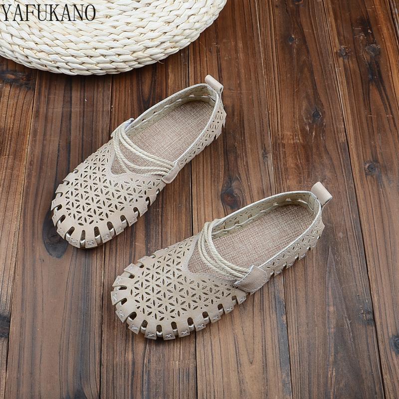 

Sandals Retro Summer Shallow Mouth Womens Shoes One-Word Buckle Hollow Flat Single Mori Girl Soft-Soled Comfort Peas, Black