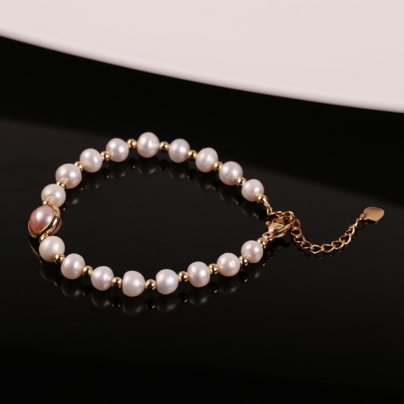 

High Quality Natural Baroque Fresh Water Pearl Beads Strands Bracelet INS Style Women Jewelry