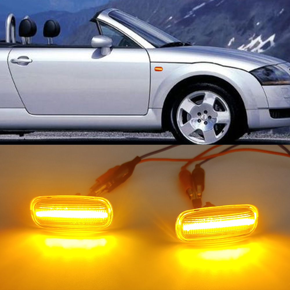 

2PCS LED Dynamic Side Marker Turn Signal Lights Indicator Lamps for Audi A3 S3 8L 2000-2003 A8 D2 1999-2002 TT 8N 2000-2006