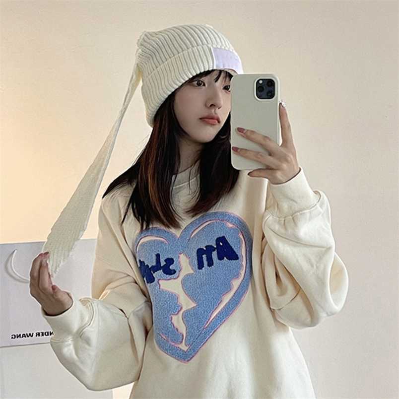 

Easter Bunny Hat Rabbit Ears Costume Funny Party Favors Hats Easter Decorations Thicken Knitted Caps for Women Winter 220113, Blue;gray