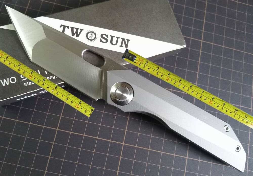 

Knife Knives Folding TS300 TwoSun Titanium Flipper Camping 14C28N Pocket TC4 Mrwwl