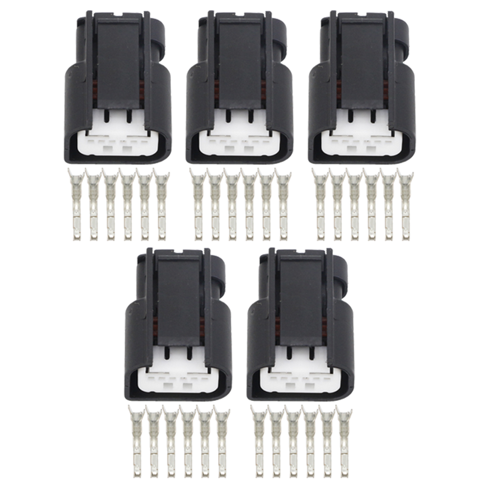 

5 Sets 6 Pin small aperture waterproof connector plug car adapter plug with terminal DJ7066B-0.6-21