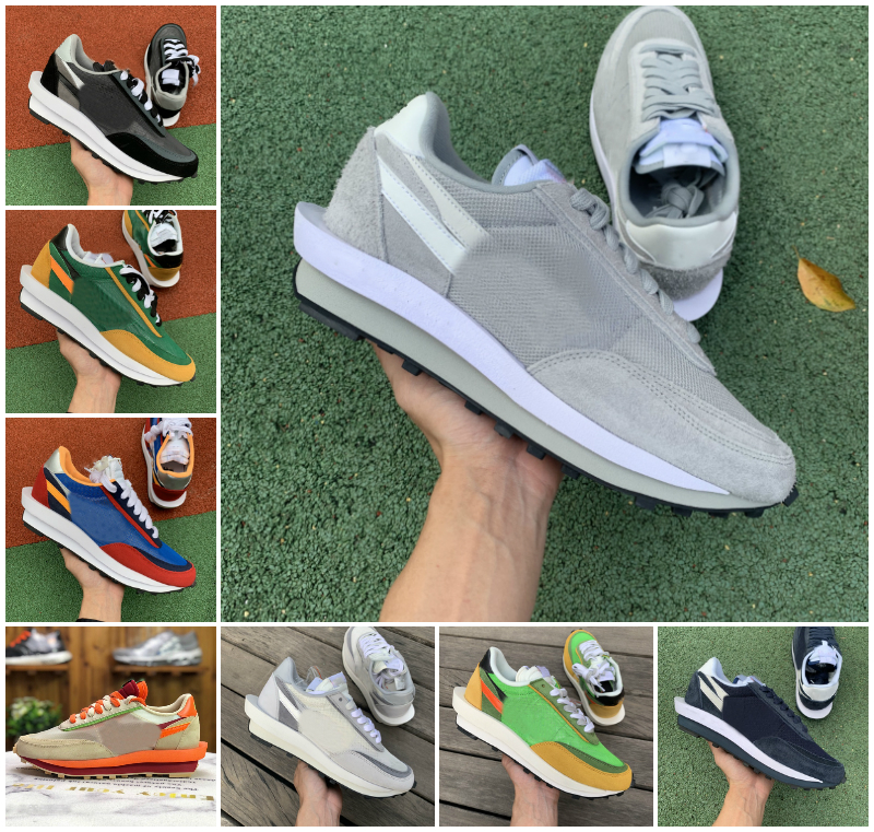 

SACAiS x Fragment Grey Running Shoes Waffle VaporWaffle Pegasus Summit White Nylon Orange Blaze Pine Green Game Royal Varsity Blue LDV Trainers Mens Sports Sneakers, Bubble package bag