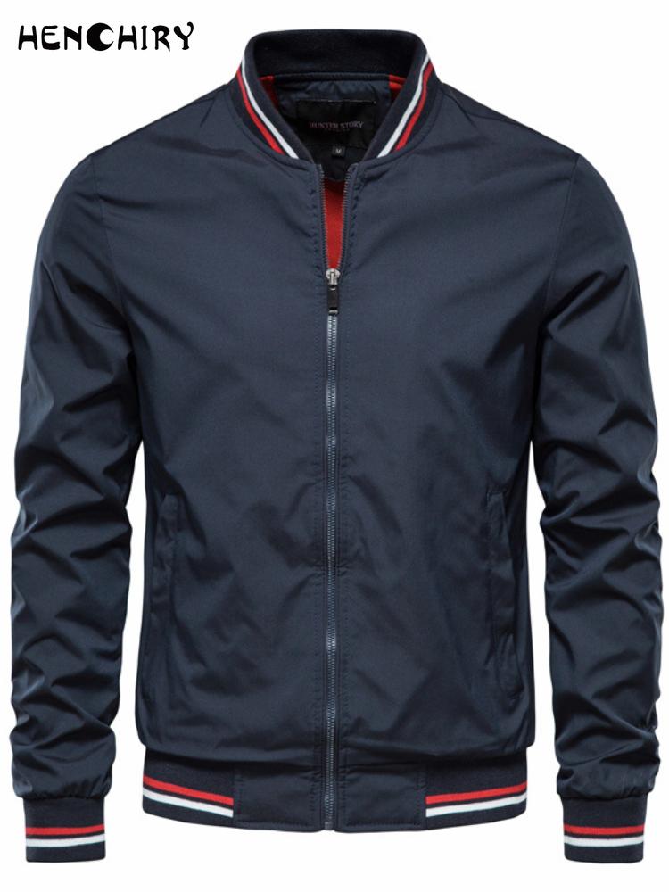 

Men's Jackets HENCHIRY Autumn Style Korean Casual Sports Jacket Fashion Slim Trend Thin All-match Top, Black;brown
