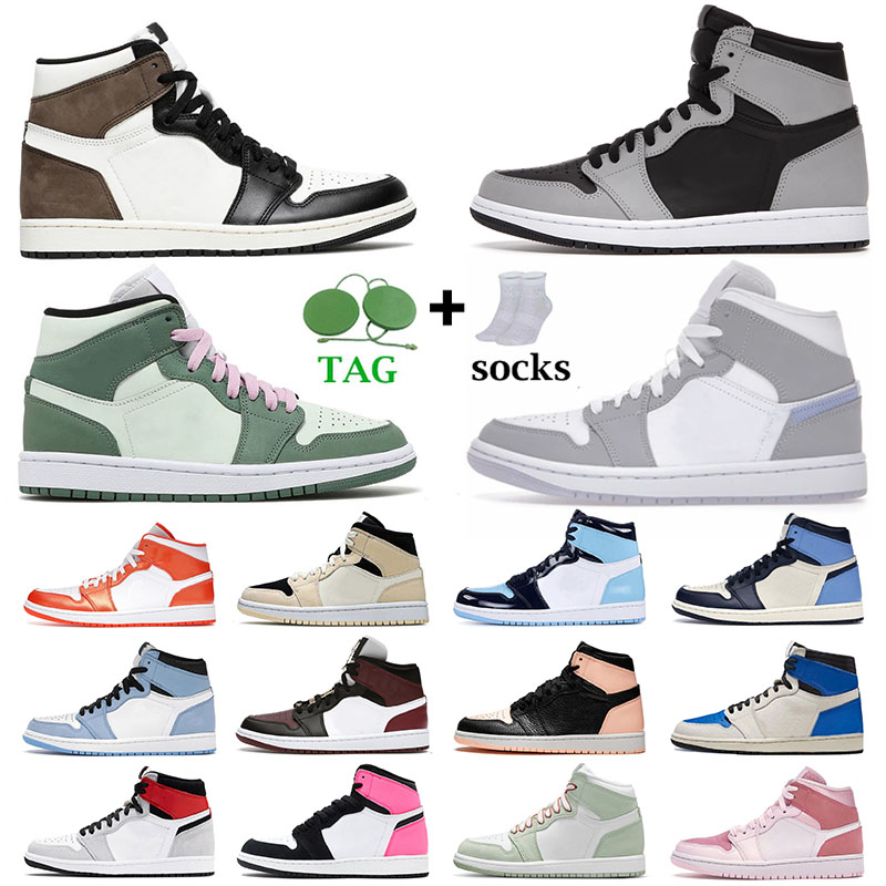 

Air Jorden 1s 1 Jumpman Basaketball Shoes Retro Men Women Bordeaux University Blue High Obsidian Dark Mocha Mid Dutch Green Pink Seafoam Spo