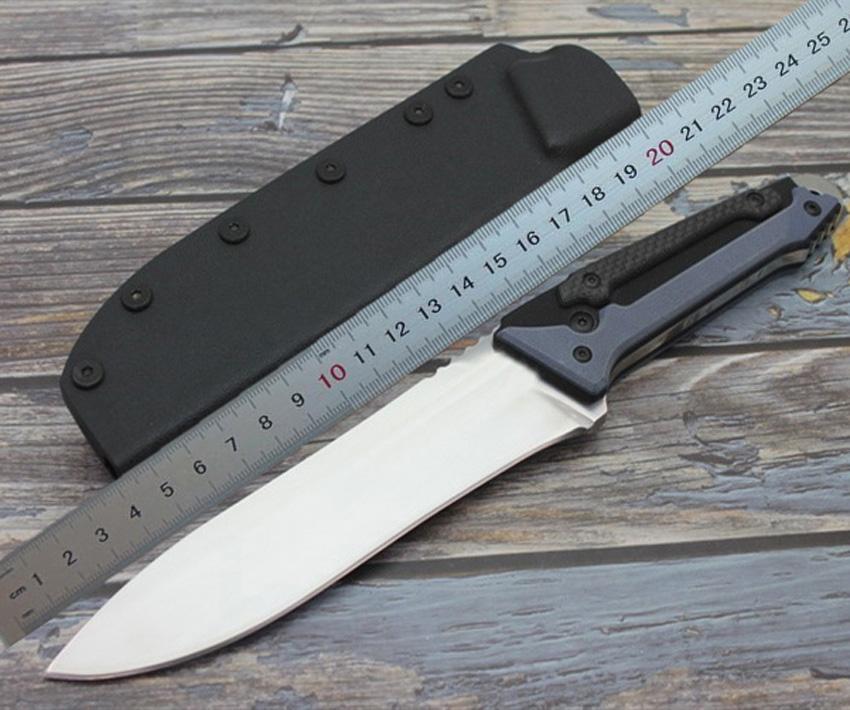 

1Pcs Outdoor Survival Straight Knife D2 Satin Blade G10 + Carbon Fiber Handle Fixed Blades Knives With ABS K Sheath