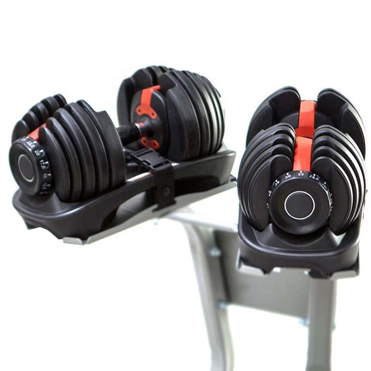 

Gym Equipment For Home Fitness 1pc 40kg Adjustable Dumbbell Drop Dumbell Set 90LBS Dumbbells With Stand, Black