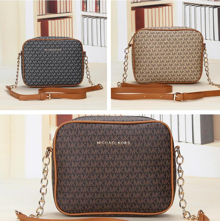 

147 Hot michael Mk Kors women's Leather chain bag handbag Shoulder Bag Envelope bag Crossbody bags Shopping Bags messenger bags, Black;brown