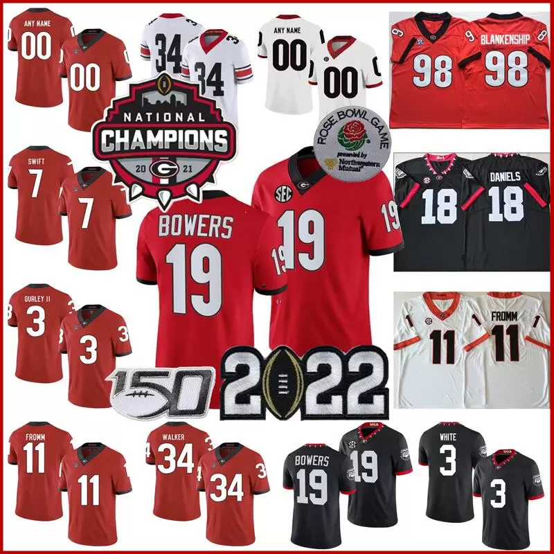 

Brock Bowers 2022 Custom NCAA Georgia Bulldogs UGA Football Jersey Nationals Champion Lewis Cine Stetson Bennett IV George Pickens White Kendall Milton Ringo Wear, Colour 14