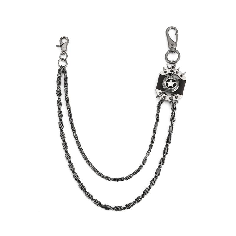 

Keychains Men's Motorcycle Keychain Jean Biker Wallet Keyt Chains Hip-Hop Street Rock Metal Plating Pant Belt Chain DR75