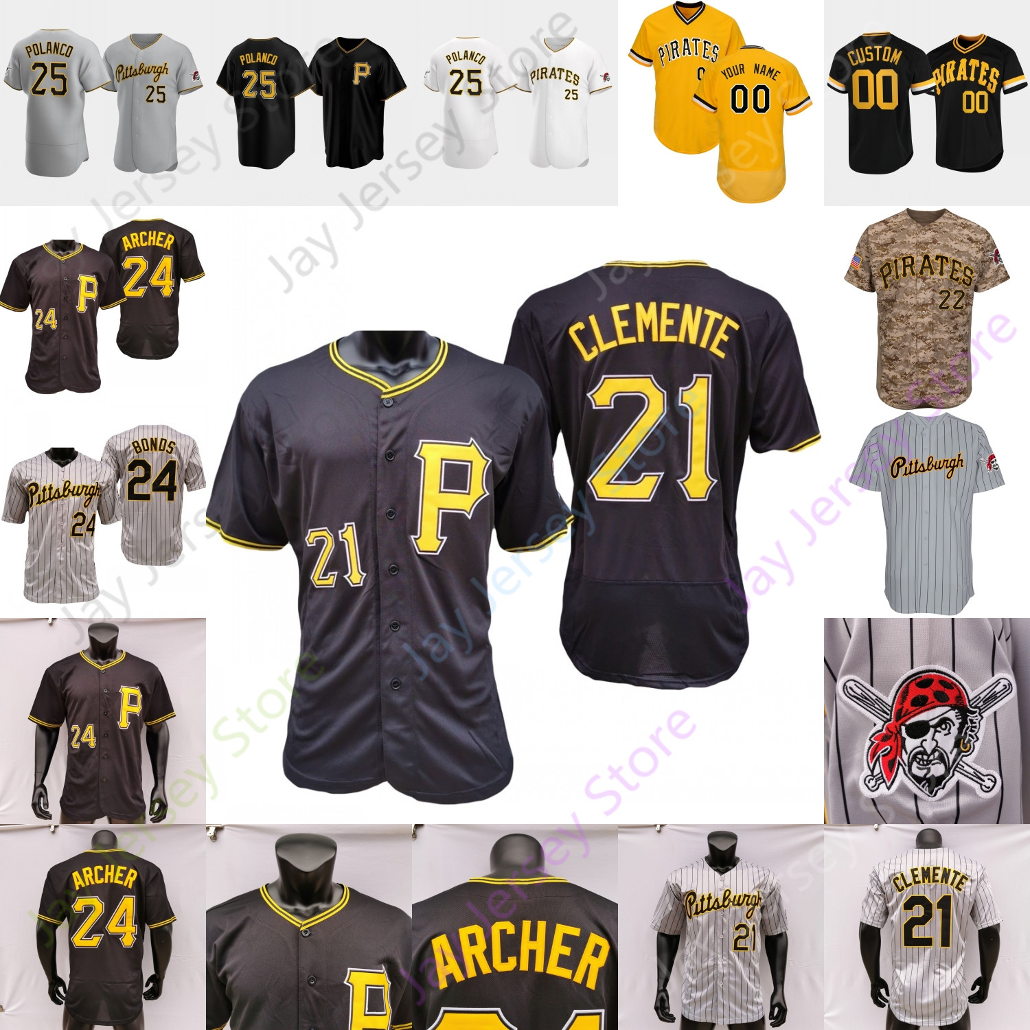 

2021 Baseball Jersey Phillip Evans Dustin Fowler Brian Goodwin Rodolfo Castro Oneil Cruz Tucker Oliva Anderson Shelton Bednar Brault Brubaker Cahill Crick Crowe, New player's versions black ii