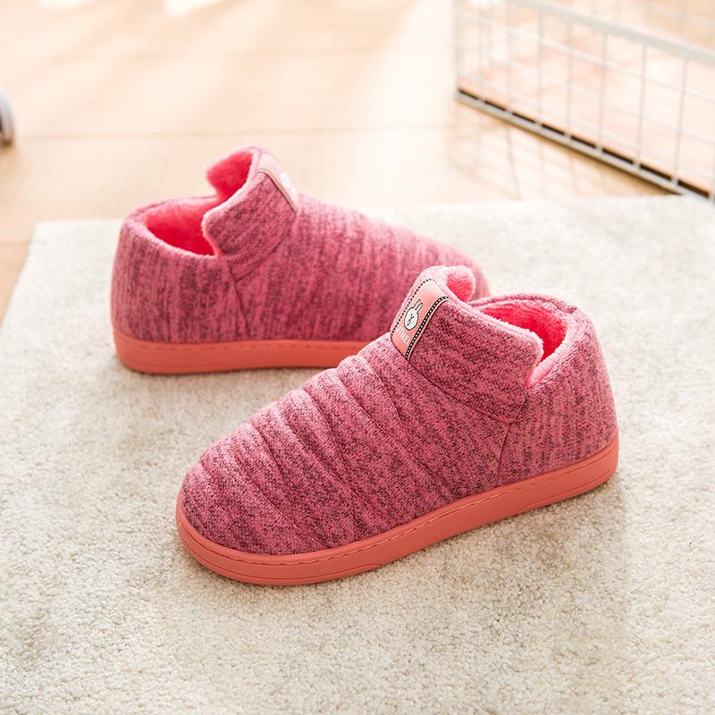 

Winter Womens Slippers Thick Bottom Warm Casual Shoes Thickened Cartoon Lovely Couples Cotton Home Large Size, Black