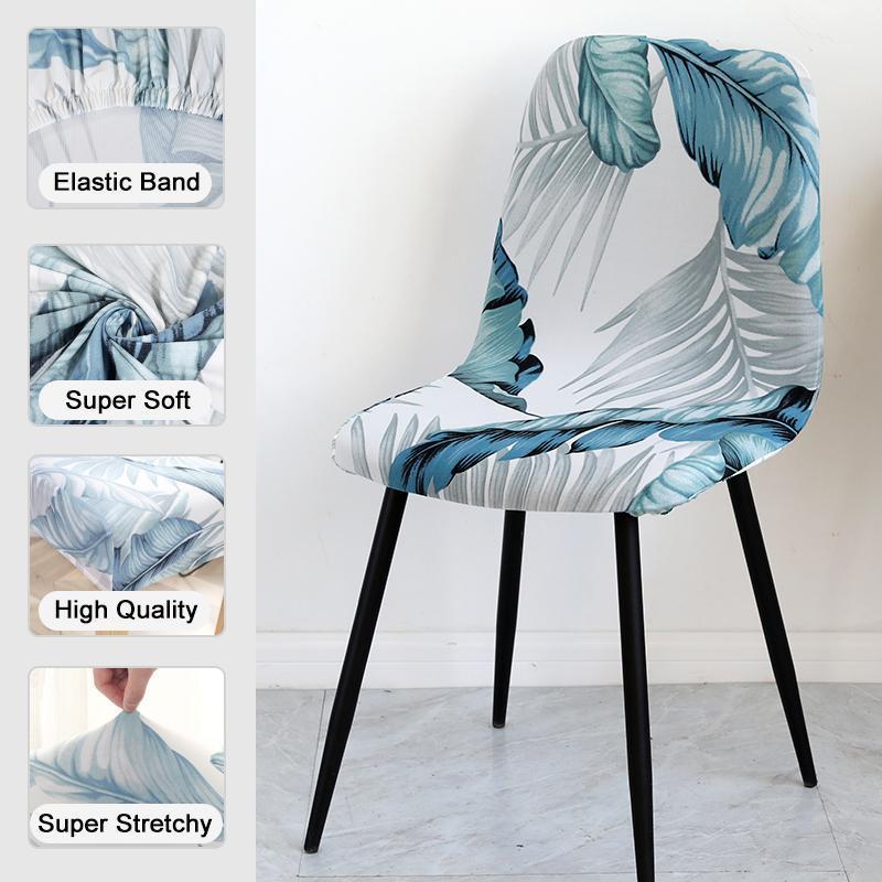 

Colors Printed Bar Chair Cover Small Size Removable Short Back Stretch Seat Covers For El Banquet Dining Home Slipcover