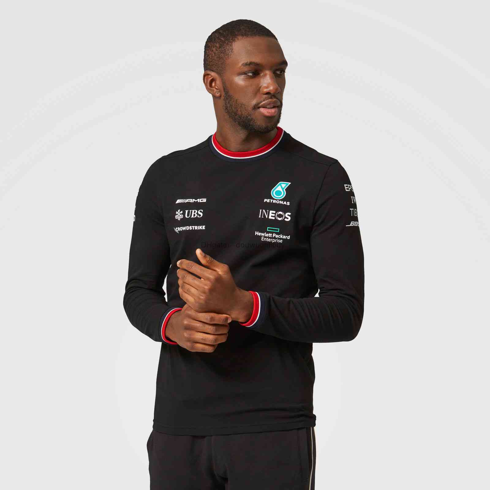 

2021 Fall F1 Official Lewis Hamilton Long Sleeve T-Shirt PETRONAS MOTO Motorcycle Race Team Uniform Men Outdoor Sports, B1