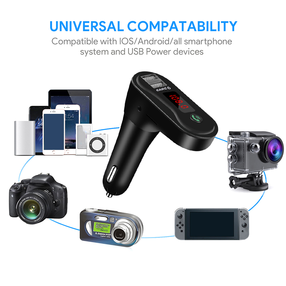 

Customers Often Bought With Compare with similar Items C6 Handsfree Wireless Bluetooth Car Charger Kit FM Transmitter Modulator AUX Music Mini MP3 Player SD USB