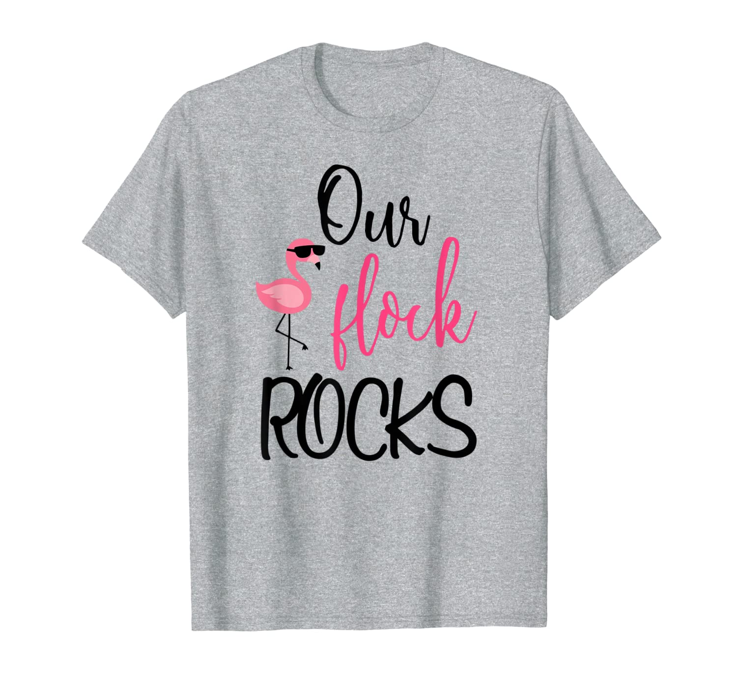 

our flock rocks flamingo mother's day gift t-shirt, White;black