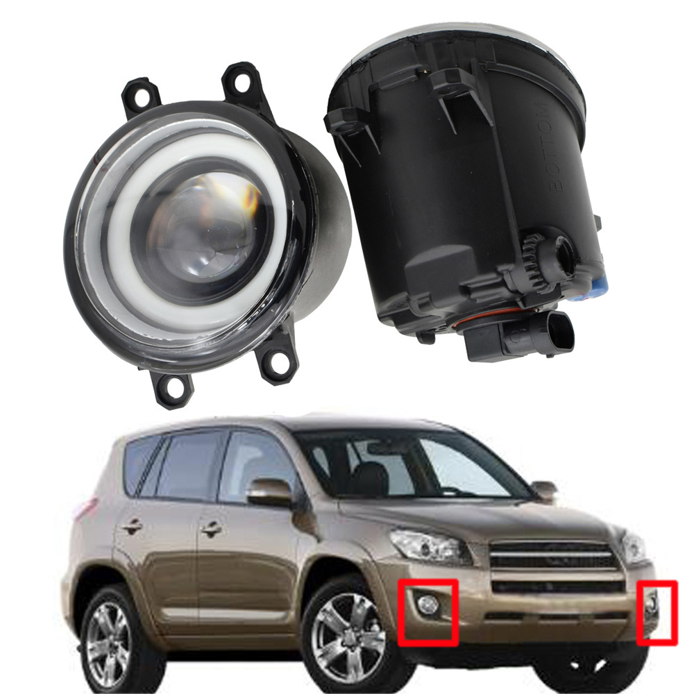 

for Toyota RAV4 2006-2012 2016-2018 fog light headlight high quality pair Styling Angel Eye LED Lens Lamp