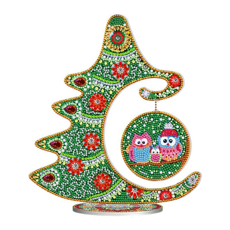 

Christmas Decorations Luminous Painting Tree Diamond Art Ornaments For Home Special Shaped Crystal Crafts
