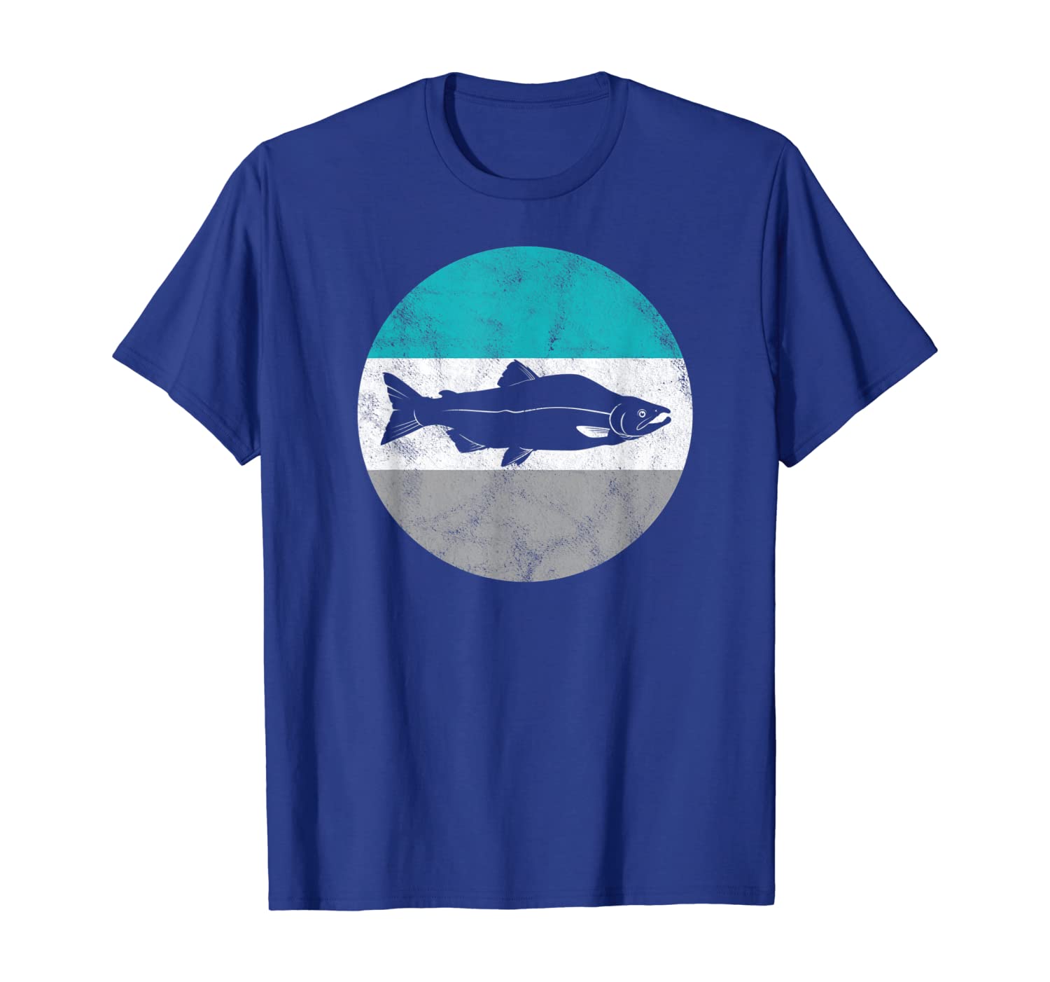 

Salmon Fishing Retro Gift For Men Women Boys Girls T-Shirt, White;black