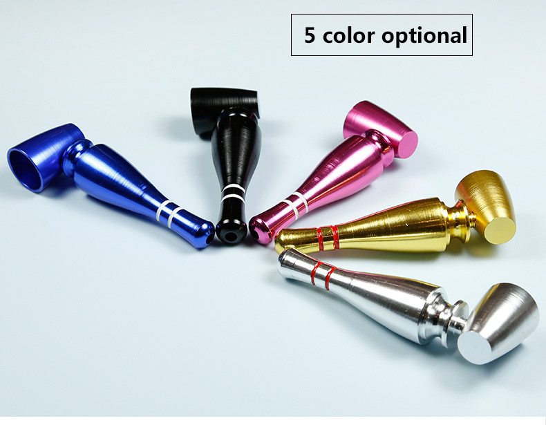 

Metal Smoking Pipe Bowling Style hookah mouth tips Filter pipes popular in Europe and the United States multi-color Shisha Smoking metal