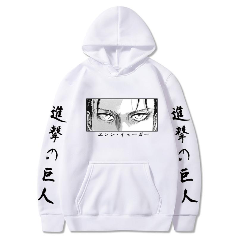 

Men's Hoodies & Sweatshirts Funny Japan Anime Attack On Titan Men Hooded Sweatshirt Harajuku Manga Eren Jäger Unisex Oversize Itself Pullove, Black