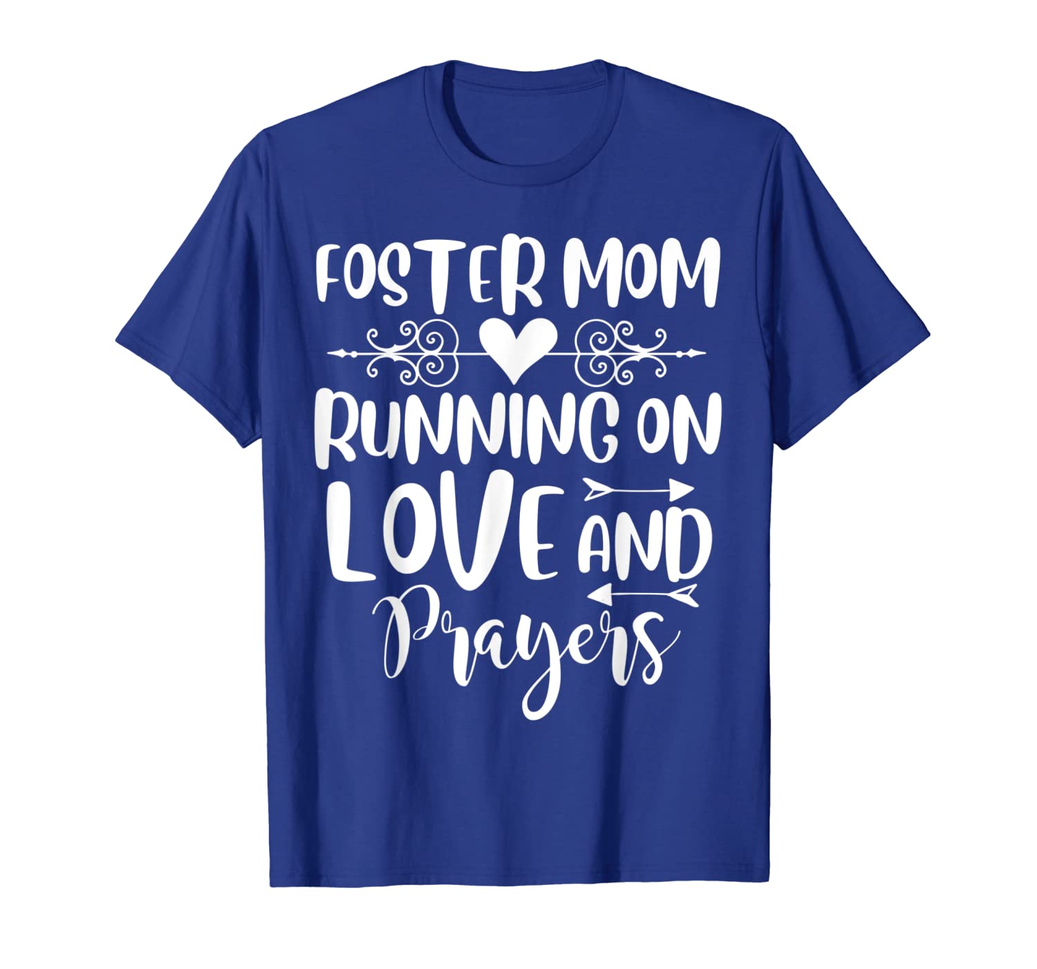 

foster mom running on love and prayers cute mother gift t-shirt, White;black