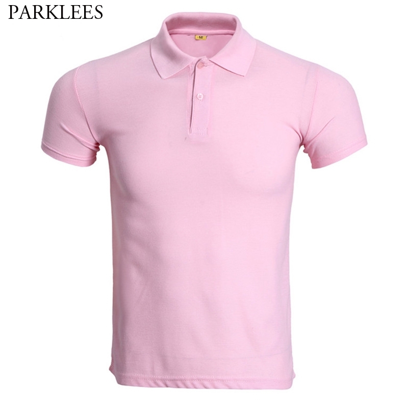 

Fashion Pink Short Sleeve Polo Shirt Men Summer Solid Color Work Polo Homme Slim Fit Breathable Polos Para Hombre 210707, Gray