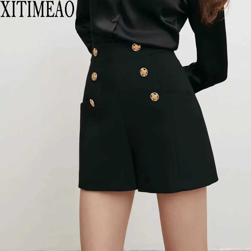 

ZA Spring Autumn Women Shorts Simple Style Sexy Short Pants Hight Waist Black Casual OL XITIMEAO 210604