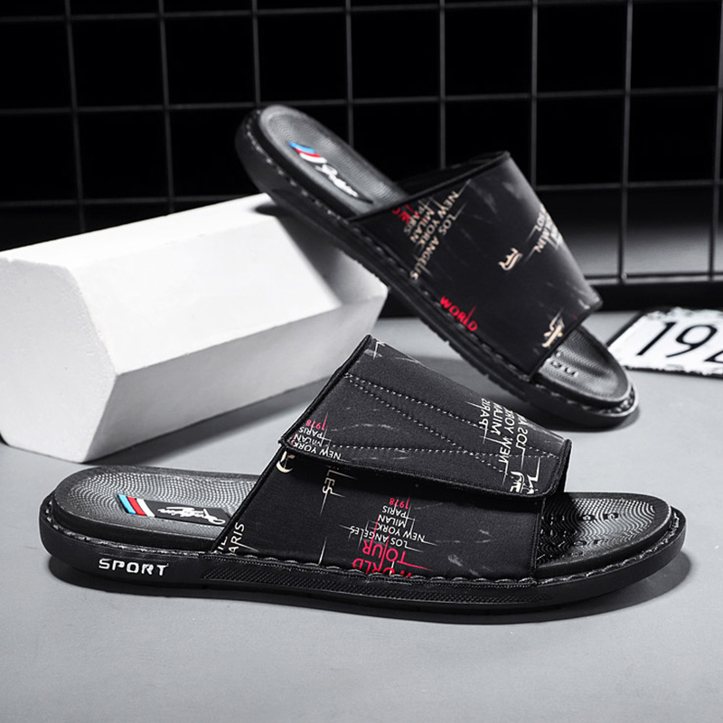 

2021 Fashion men slippers summer Sandy beach High quality sandals breathable open toe slip flats casual slipper -44