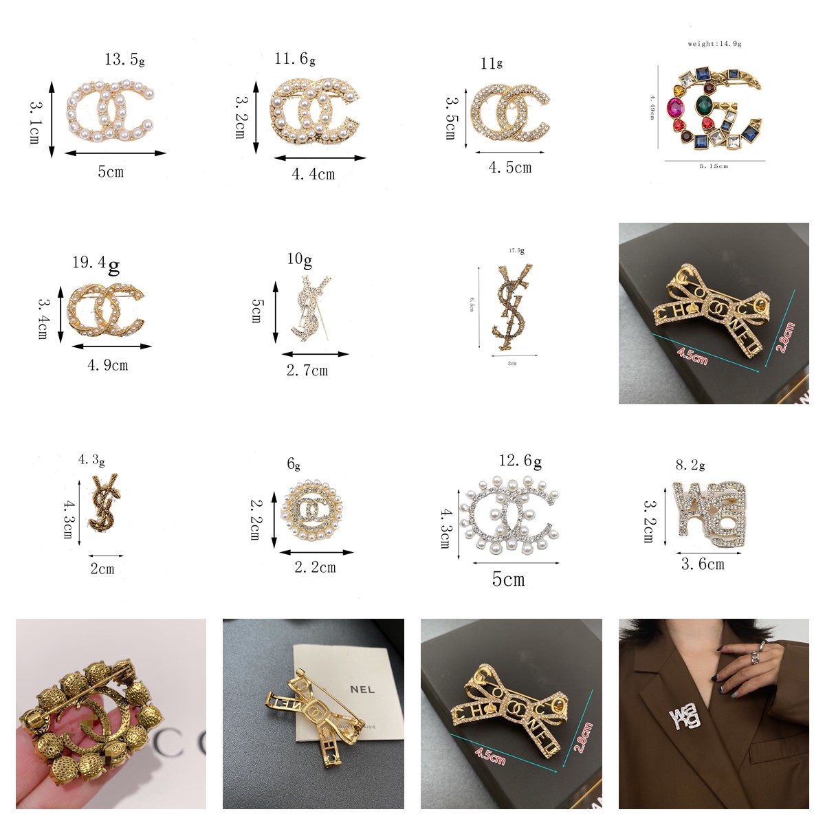 

Luxury Women Designer Brand Letter Brooches 18K Gold Plated Inlay Crystal Rhinestone Jewelry Brooch Charm Pearl Pin Womens Marry Wedding Par, Gray