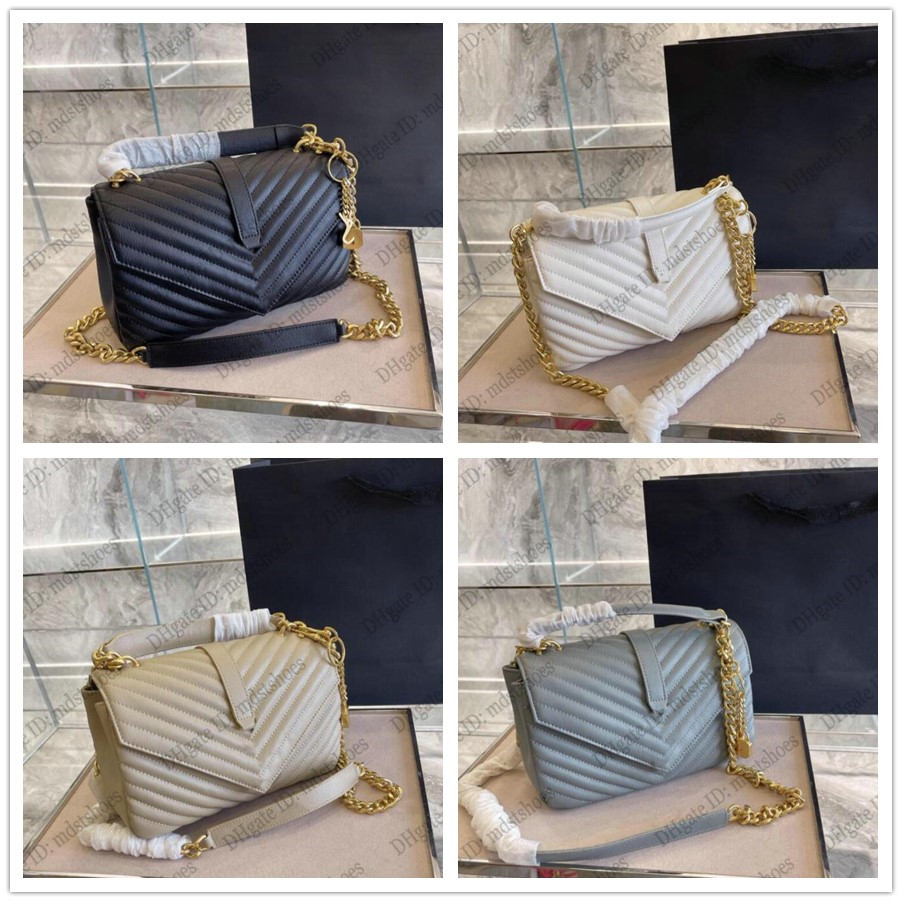 

Classic College V-Flap Medium Matelasse Designer Vintage V Flap Bag Quilted Leather Chain Crossbody Handbag Matelassé Casual Totes For Women