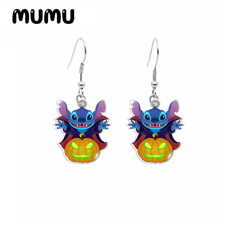 

Dangle & Chandelier 2021 Stitch Halloween Earring Cute Acrylic Earrings Handmade Jewelry Epoxy Resin Fish Hook, Silver