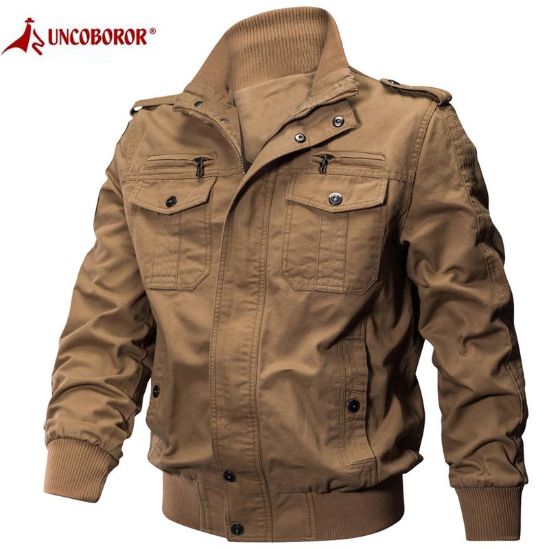 

Men' Jackets 2021 Autumn Military Jacket Men Spring Casual Cotton Washed Coat Streetwear Euro Size Bomber Flight Army Tactical Pilot, Army green