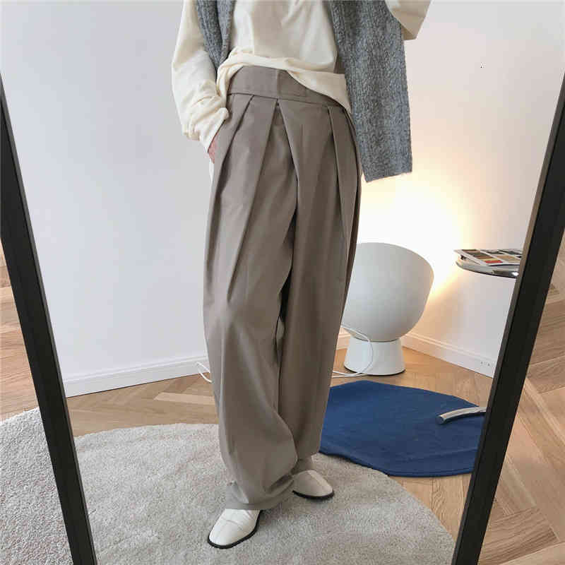 

Women's Pants & Capris Women Wide Leg High Waist Pleated Fashion Loose Casual New Trousers Femme 26JK, Army green