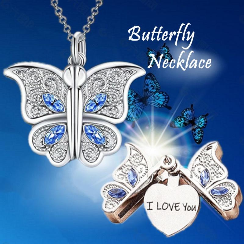 

Pendant Necklaces I Love You Exquisite Creative Butterfly Animal Necklace Locket Openable Po Box Wholesale