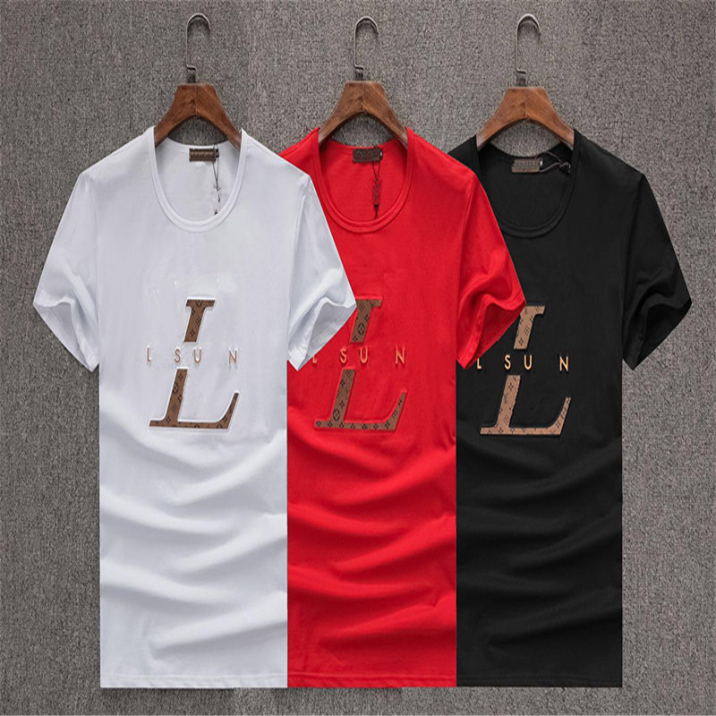

Men's Clothing Short sleeve Tees Polos Mens T-Shirts Summer simple icon high quality cotton Casual solid color T-shirt Men Fashion Top -XXXL, 2#
