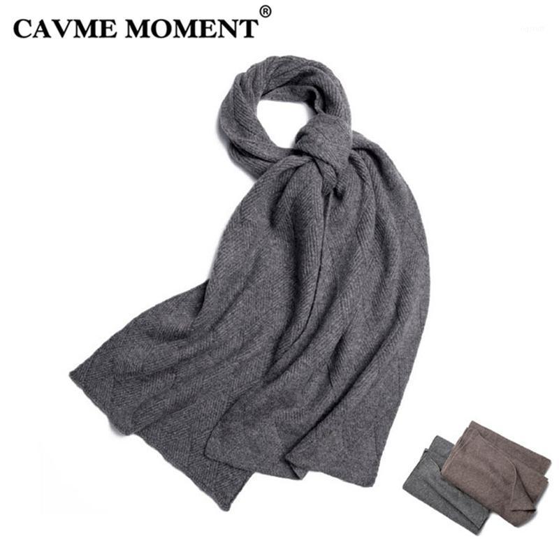 

Scarves CAVME Knitted Wool Scarf Men Solid Color Basic Ladies Classic Long Gray Brown Woolen Shawl Wrap 30*200cm, Blue;gray