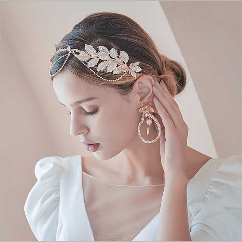 

Headpieces Wedding Hairstyles Jewellery Headdress Rhinestone Head Jewelry Crystal Headband And Earrings Bridal Hair Accessories