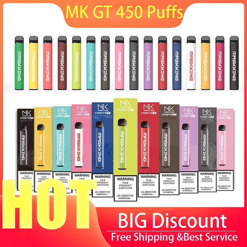 

Maskking High GT Disposable Vape Pen Device Cigarette Local MK e cigarettes 450 Puffs Pre-Filled