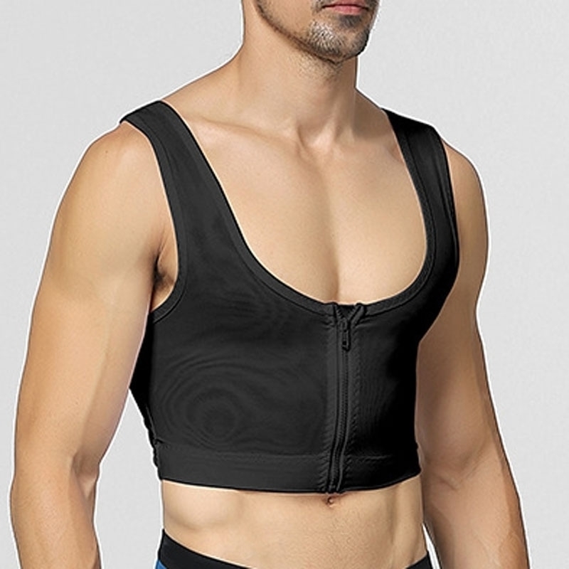 

men's clothes waistcoat New corset body shaping tight underwear, Black