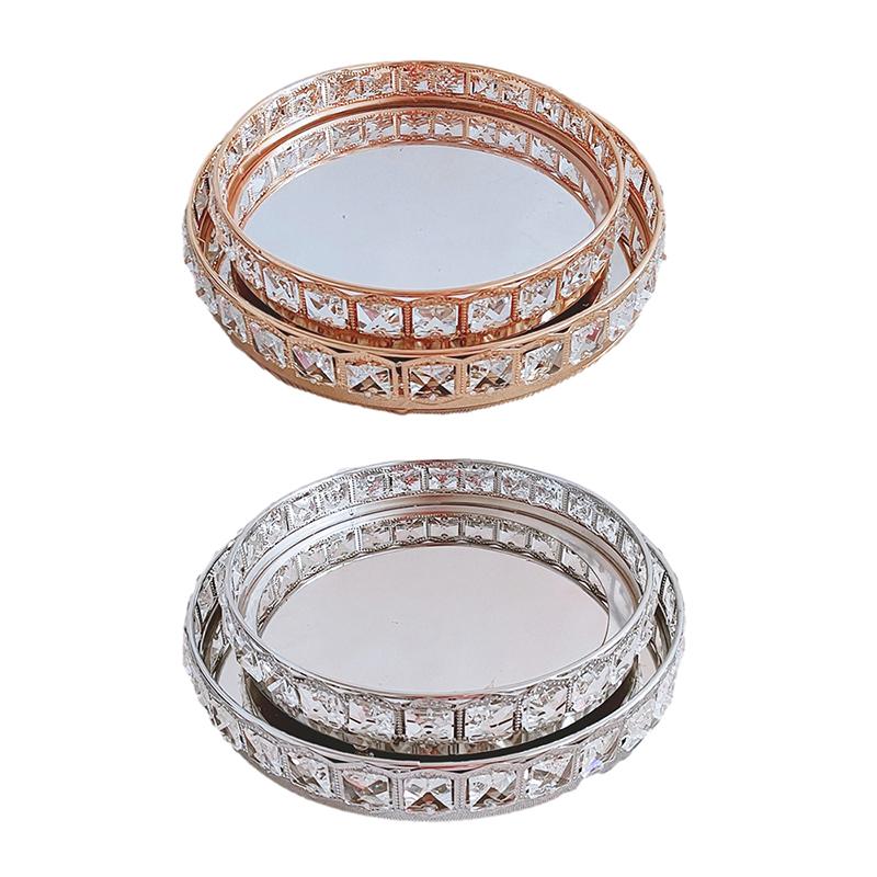 

Other Bakeware Gold Silver 10inch &12inch 1pcs/lot Wedding Tray Round Fruit Plate Cake