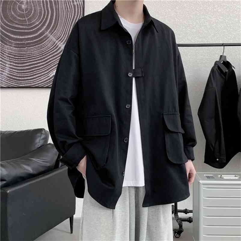 

HybSkr Men's Long Sleeve Solid Shirts Fashion Woman Casual Oversize Tops Male Shirts Clothing Streetwear 210708, Pink