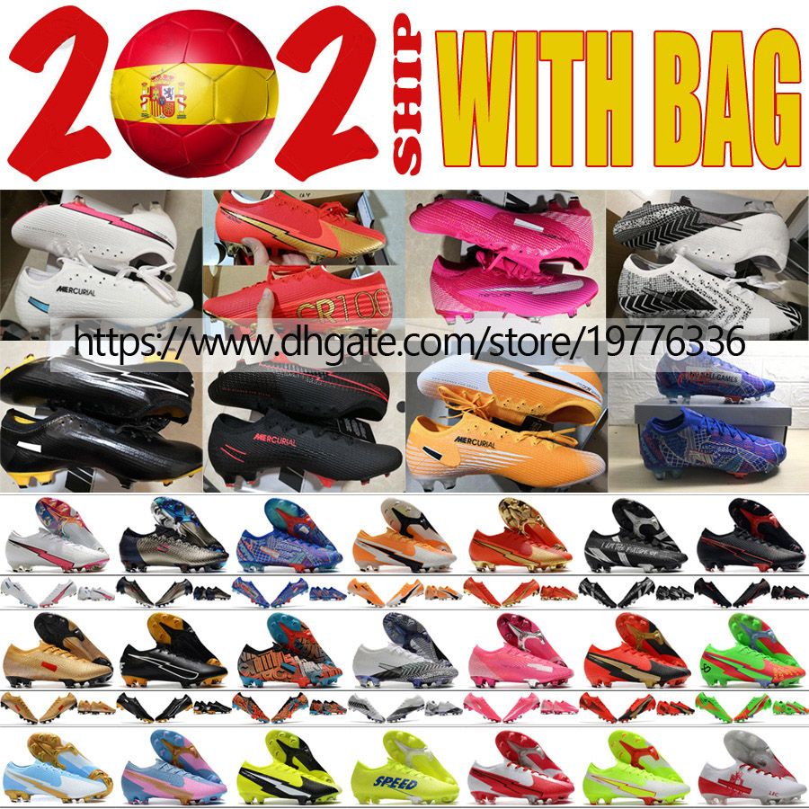

Mens Football Boots Mercurial Vapor13 XIII Elite Low ACC Outdoor Soccer Shoes CR100 CR7 Ronaldo Sancho Mbappe Cleats Training botas de futbol Lightweight Footwear, Shoes original box